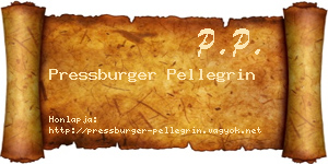 Pressburger Pellegrin névjegykártya